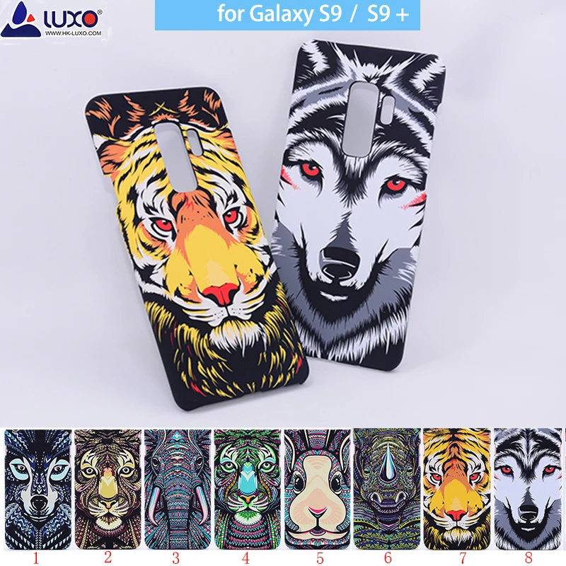 

Luxo Forest King Aztec Animals Faces Lion Wolf Owl Pattern Hard Cover Phone Case for Samsung Galaxy S5 S6 S7 Edge S8 S9 S10 Plus