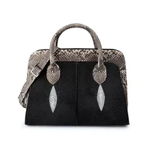 Таиланд натуральная кожа ската женская сумка экзотическая кожа питона Женская Одиночная сумка через плечо OL женская большая сумка