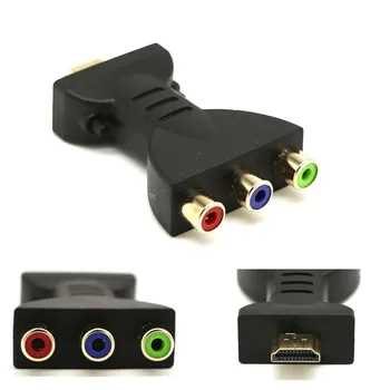 

Hot Sale Gold-plated HDMI to 3 RGB RCA Video Audio Adapter AV Component Converter