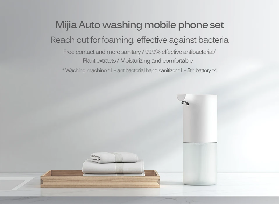 1Newest Xiaomi Mijia Automatic Foaming Hand Washer Mi Home Soap Dispenser 0.25s Infrared Auto Induction Foaming Xiaomi Smart Home