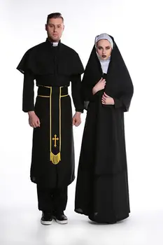 

halloween cosplay M, L, XL Fashion Black Women sexy nun costume Vinyl Leather Cosplay Halloween Costume