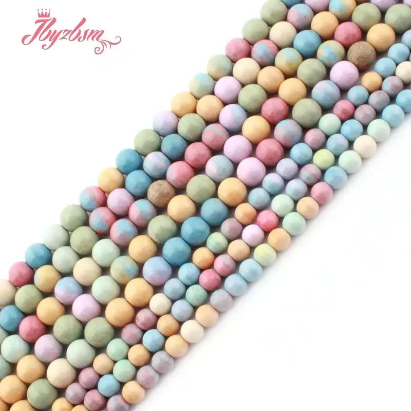 

6/8/10mm Round Beads Loose Ball Multicolor Alashan Agates Christmas Stone Beads For Jewelry Making DIY Necklace Bracelet 15
