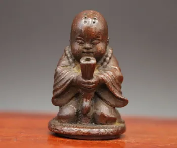 

5 CM Chinese red Copper Bronze Fengshui Animal stand-up Common Pond Frog Statue