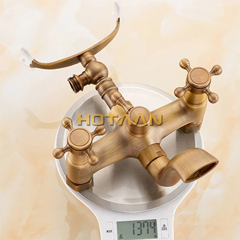Bathroom Bath Tub Wall Mounted Hand Held Antique Brass Shower Head Kit Copper Chrome Shower Faucet Mixer Sets shower head bathroom faucet bathroom shower faucet set handheld shower head