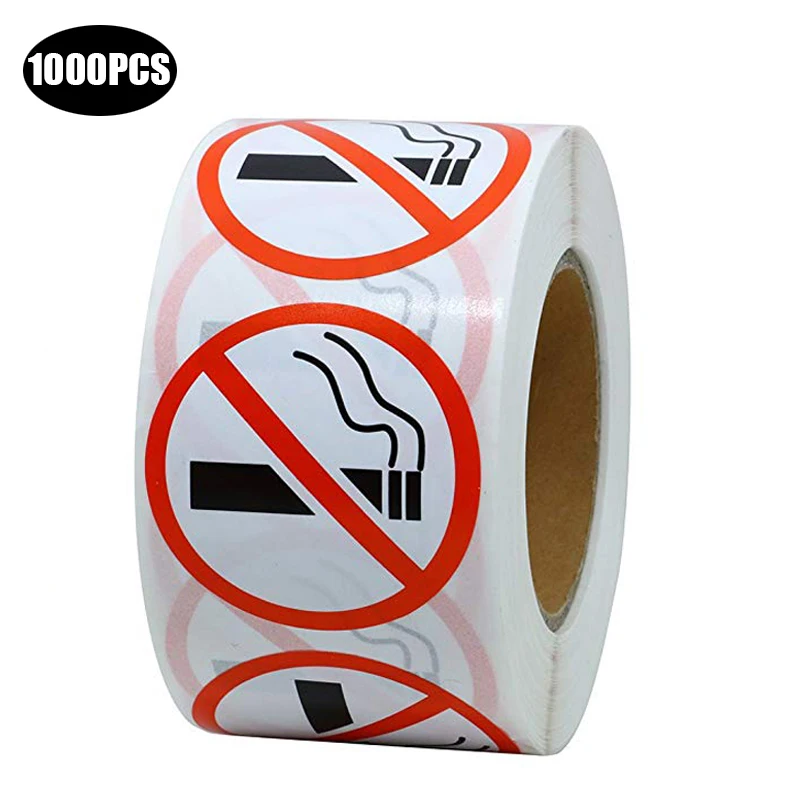 

no smoking warning labels stickers for public area 1 inch round adhesive sticker no smoking sign for per roll 500 labels