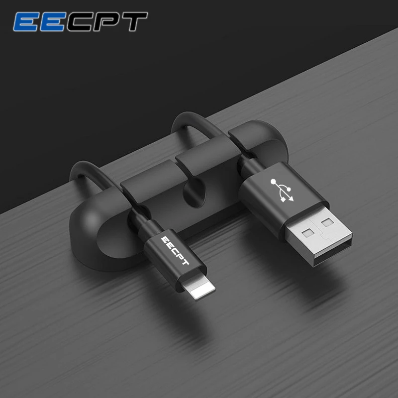 EECPT Кабельный органайзер для управления, силиконовый usb-кабель для сматывания, зажимы для зарядного устройства, держатель для хранения кабеля для провода, наушников, наушников, мыши