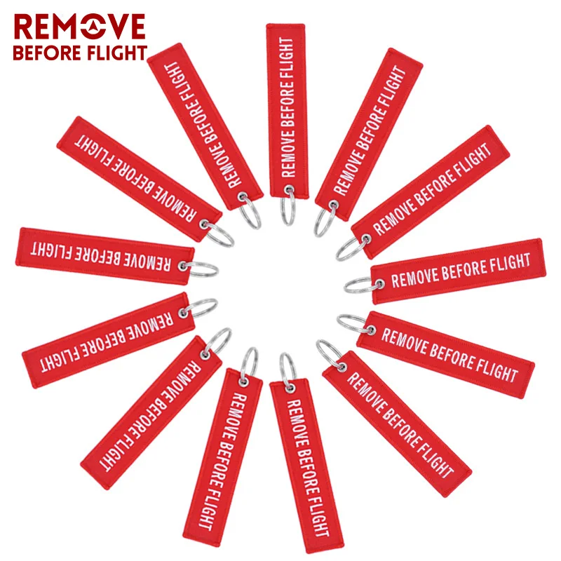 Remove Before Flight Chaveiro тег брелок с вышивкой брелок для ключей для авиации OEM Брелоки ювелирные украшения Чемодан бирка в виде брелка для ключей, 5 шт./лот