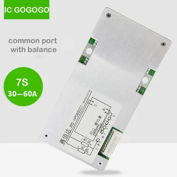 

7S 24V Li-ion Lipo Lithium Battery Protection Board BMS PCB PCM Common Port with Balance 30A 40A 60A 18650 Packs Inverter 29.4V