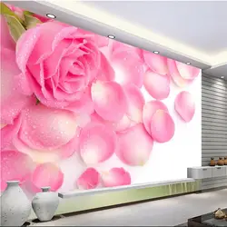 3D обои home decor фото фон розовые лепестки роз капли Cafe Hotel гостиная офиса большой обоев обои росписи