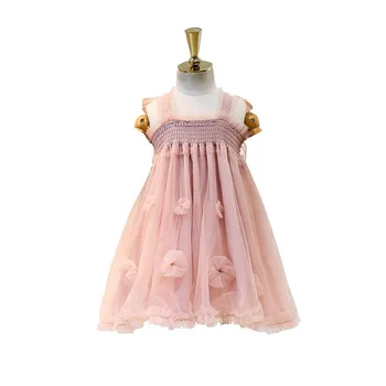 

New Butterfly Tulles Sleeves Girls Princess Maxi Dress Infant Baby Girl Birthday Costumes Cute Tutu Puffy Wedding Long Dress