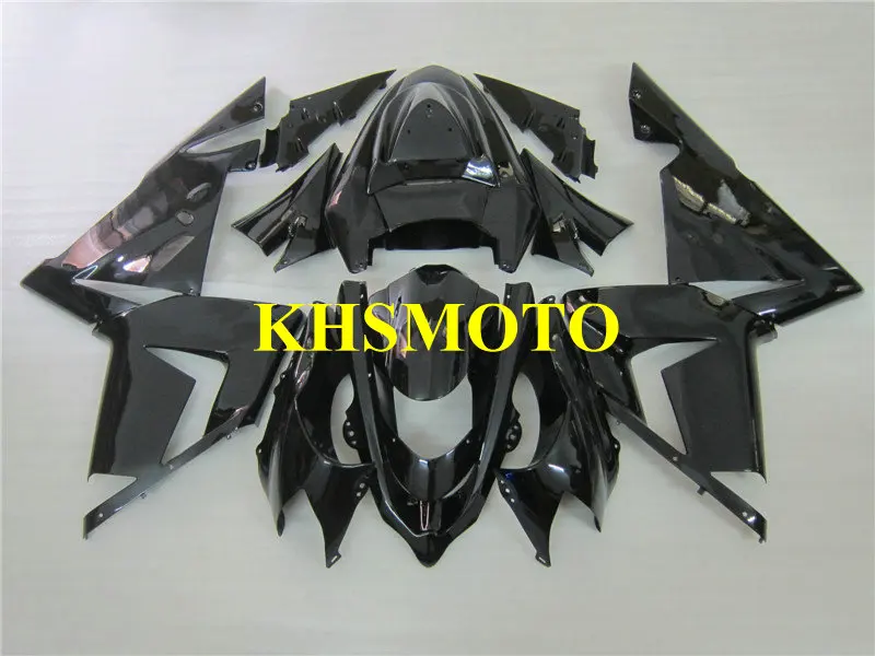 Литья под давлением обтекателя комплект для KAWASAKI Ninja ZX10R 04 05 ZX 10R 2004 2005 zx 10r ABS все глянцевые черные обтекатели комплект+ подарки KY26