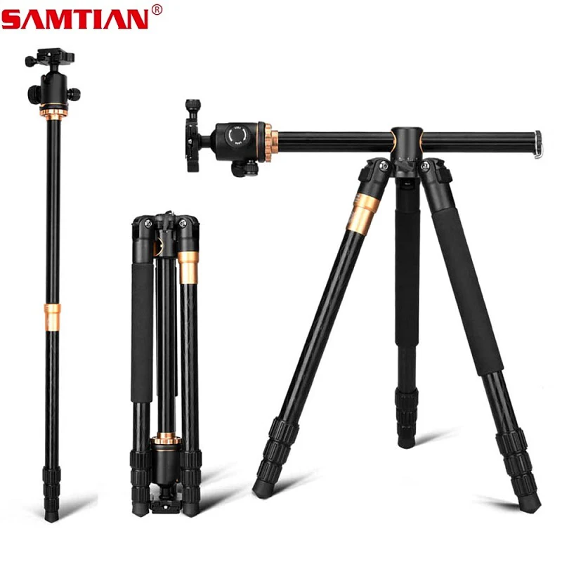 

SAMTIAN Professional Portable Camera Tripod 61 inch Portable Travel Trip System Horizontal Tripod for Canon Nikon Sony DSLR SLR
