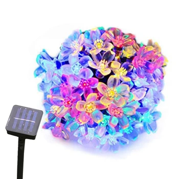 

Christmas Outdoor Solar String Lights Peach Flower Garden Fairy Lights 8 Modes 5M 30LED Waterproof Solar Lights for Garden Patio