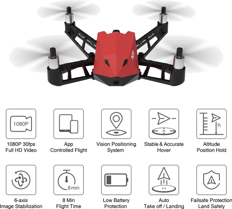Миниатюрный Дрон с камерой HD 1080 P, приложение для радиоуправляемого квадрокоптера с высоким рычагом для стабильности полета, карманный Дрон