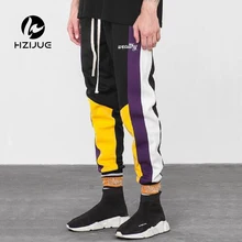 Новинка, модные штаны для фитнеса, мужские повседневные брюки, модные облегающие штаны на молнии, уличная одежда в стиле хип-хоп, прямые мужские новые штаны