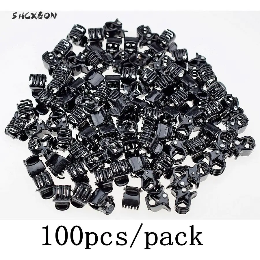 SHCXGQN 100pc pack 1cm Hair Claws Clip for Women Girls Black Brown Plastic font b Mini