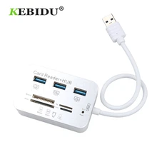 Kebidu высокоскоростной 3 порта USB 3,0 комбинированный концентратор кард-ридер все в одном USB 3,0 концентратор для ПК Компьютерные аксессуары ноутбук