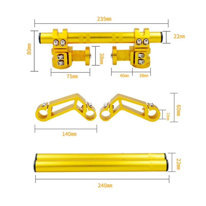  New Motorcycle 22mm CNC Adjustable Steering Handlebar Removable Handle Bar System 125cc Pit Bike Di