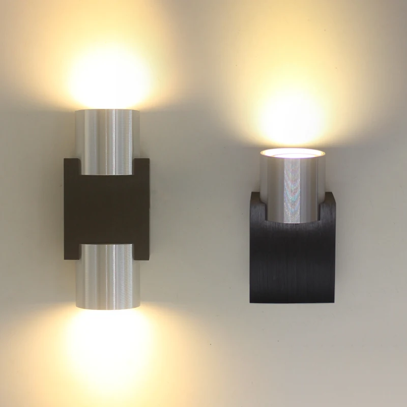 6W 360° rotation Up Down LED Wall Light 85-265V Silver Wall Lamp 