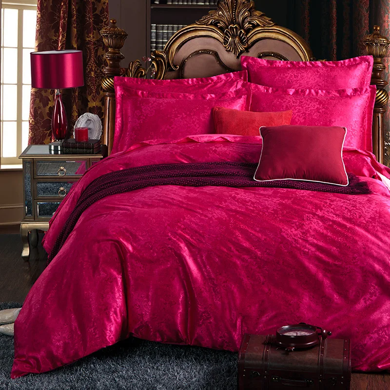 2017 New Luxury Bed Linen 4pcs European Style Jacquard Bedding A