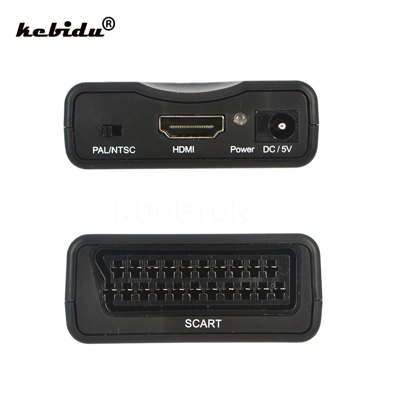 

kebidu 1080P HDMI To Scart Converter HD Receiver signal adapter converter with power adapter Box support HDMI AV For Phone TV