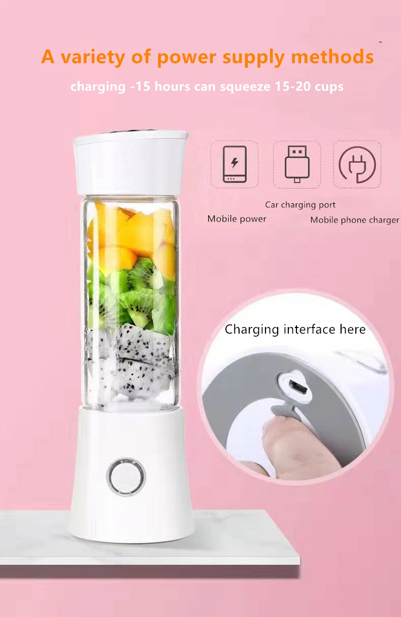 New Portable Electric Juicer USB Mini Fruit Blender Juice Cup Fruit Extractor Food Milkshake Multi-Function Juicer
