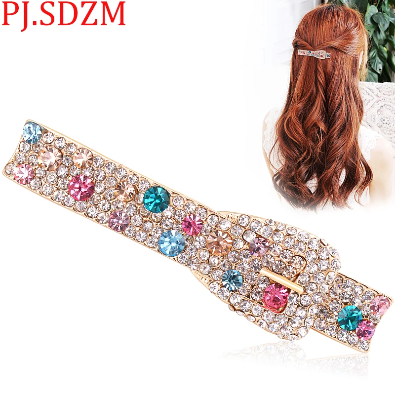 PJ.SDZM Hair Clip Spring Korea Barrettes Horsetail Hairpin Rhinestone