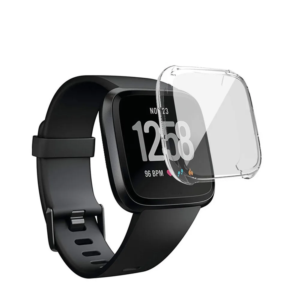 

Protection Case Cover For Fitbit Versa Lite Smart Watch TPU Silicone Cover Case Watch Casing Guard Screen Protector Cover 19M29
