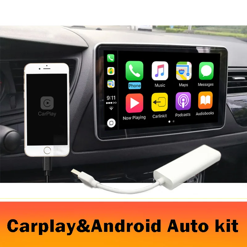 USB Carplay Dongle для IOS Phone с использованием на Android Автомобильный мультимедийный