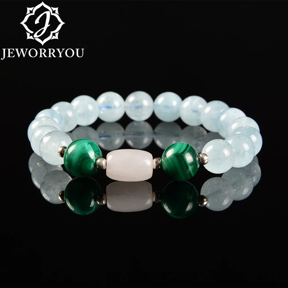 2019 натуральные аквамариновые бусины браслет для влюбленных богемный