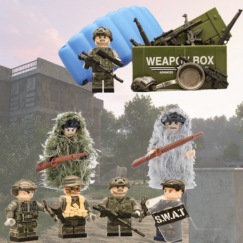 legoed technic pubg game military toy set Building Blocks Soldiers toys gun stitch Bricks Figures world war 2 toys for kids