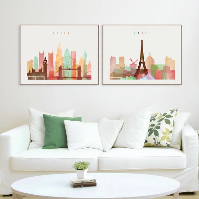 London Paris New York Paintings Nordic Decoration Canvas Minimalist London Paris New York Paintings Nordic Decoration Canvas Minimalist Wall Art Picture Painting Living