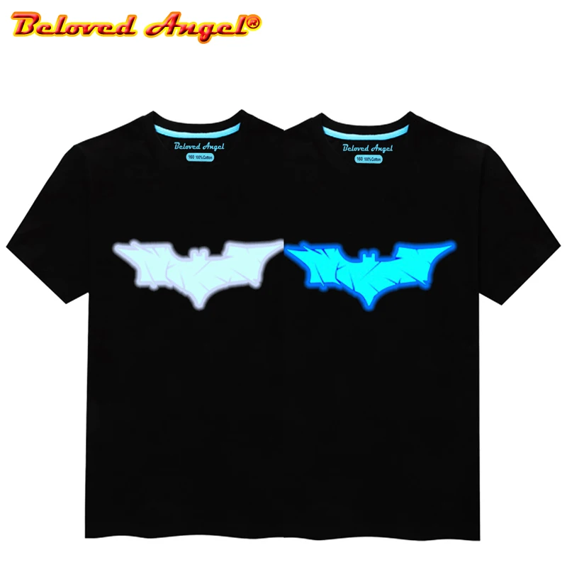 

Boys T-shirts Luminous T Shirt For Girls Tops Baby Clothes Kids 3D Pattern Luminous In Night Superhero Tshirt Cool Tracksuit