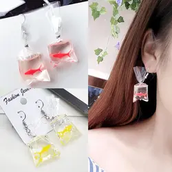 Распродажа 1 пара Новый дизайн кои рыбы ювелирные серьги пластик элегантный длинные висячие для женщин Женская мода уха обруч подарок
