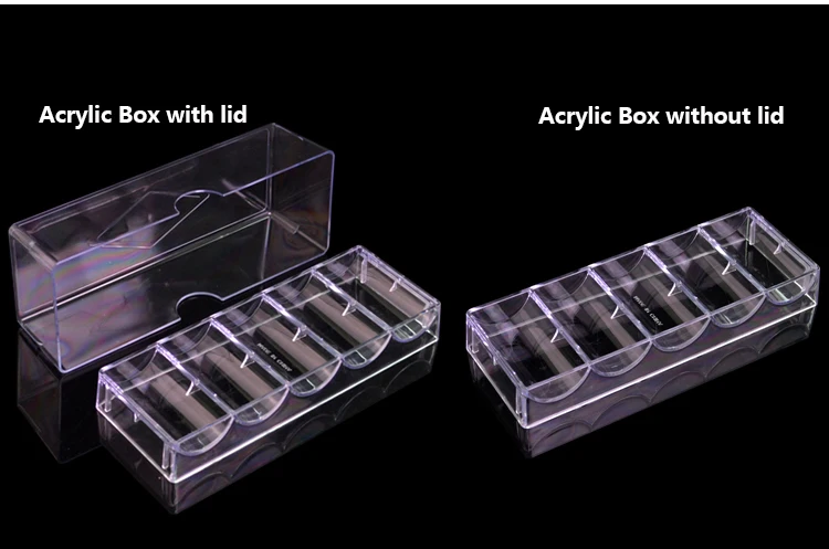 Высокое качество 100/200 шт акриловый лоток для покера/коробка прозрачная коробка для фишек с крышкой для игры в казино