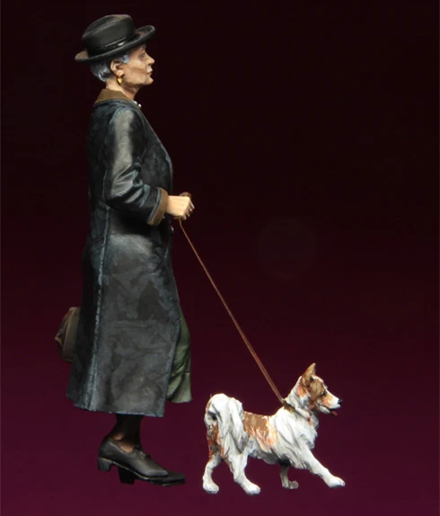 1/35 фигурки из смолы модель Kit-C196 пожилых женщин с собачкой в разобранном виде Неокрашенная