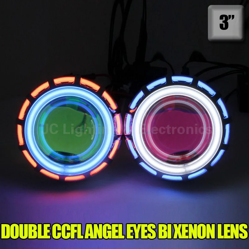 

Xplus H1 H7 HB3 HB4 9005 9006 8000K 6000K 4300K Bulb 3 inch Bi Xenon Lens Projector CCFL Double Angel Eyes 55/35W headlight