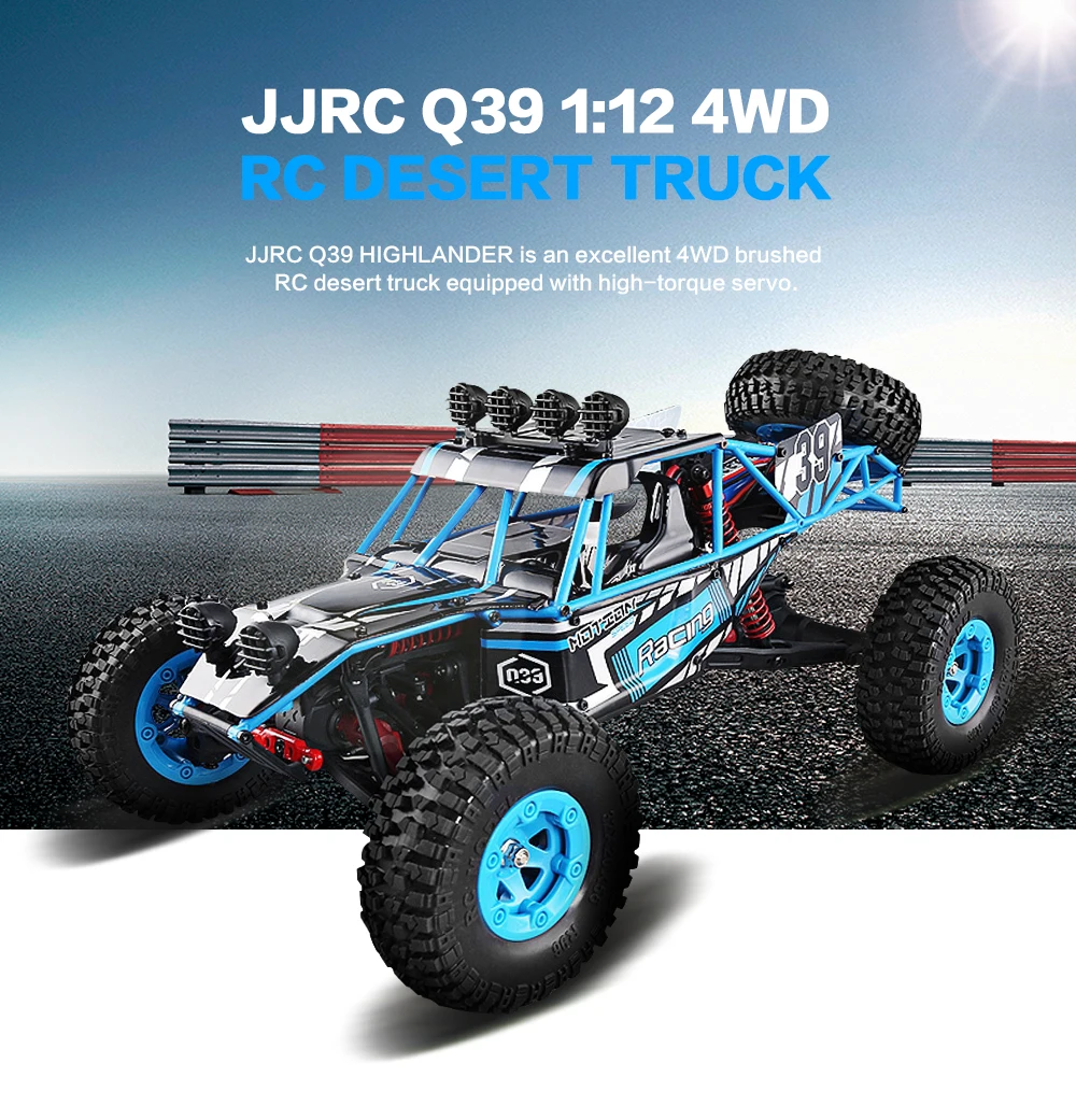 JJRC Q39 1:12 4WD RC пустынный грузовик RTR 35 км/ч+ быстрая скорость 1 кг сервопривод с высоким крутящим моментом 7,4 В 1500 мАч LiPo аккумулятор F22485