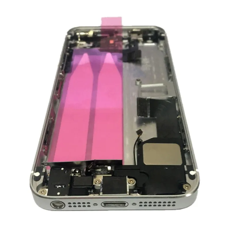 Cena 5GS powrót bateria pełna pokrywa bliski rama Bezel podwozie etui na baterie z kablem Flex montaż dla iPhone 5S 5GS