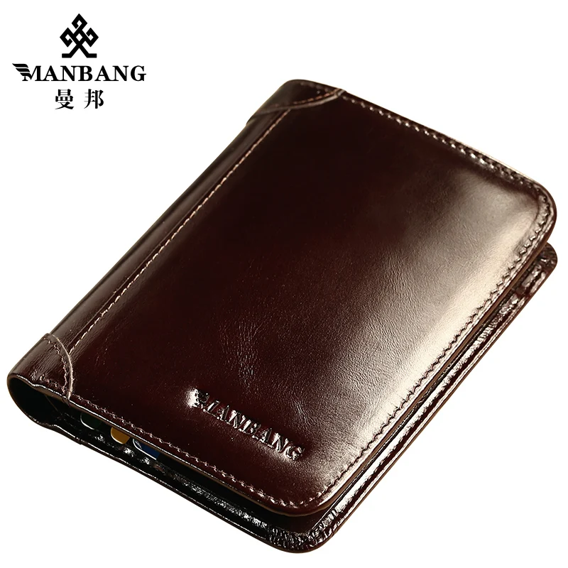 ManBang кошелек из натуральной кожи, мужские кошельки, Короткий Мужской кошелек, держатель для карт, кошелек, мужская мода, высокое качество, подарок для мужчин