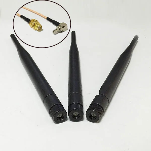 

3G Antenna Rubber 5dBi 850/900/1800/1900/2100 MHZ SMA Male Connector + SMA Female Connector To CRC9 Male Connector  RG316 Cable