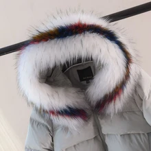 winter faux fur shawl fox fur collar coat fake raccoon fur collar hat decor jacket coat hood fur decoration multi color women shawl collar longline coat