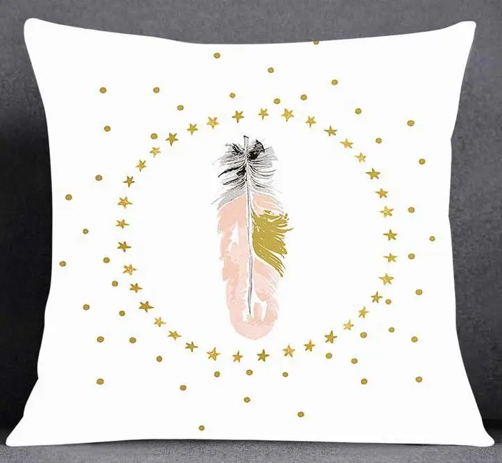 Nordic Home Decor Фламинго подушки мягкие плюшевые ткань гусиное перо геометрический узор печати Подушка для Розовый фламинго аксессуары - Цвет: A3