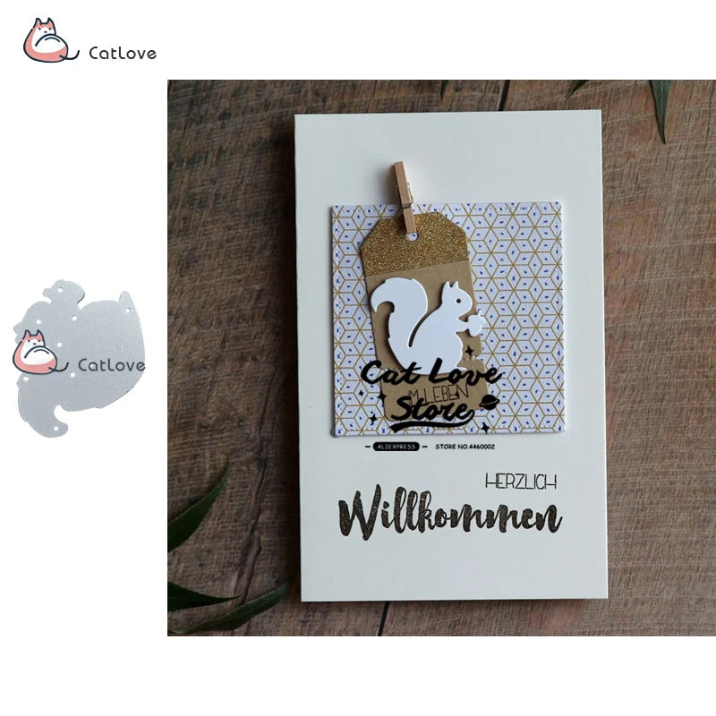 

Squirrel Animal Metal Cutting Dies Stencils For DIY Scrapbooking Paper Card Decorative Craft Dies Embossing Die Cuts New 2019