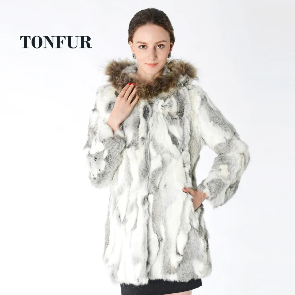 Новое поступление длинное пальто из натурального кроличьего меха с роскошным