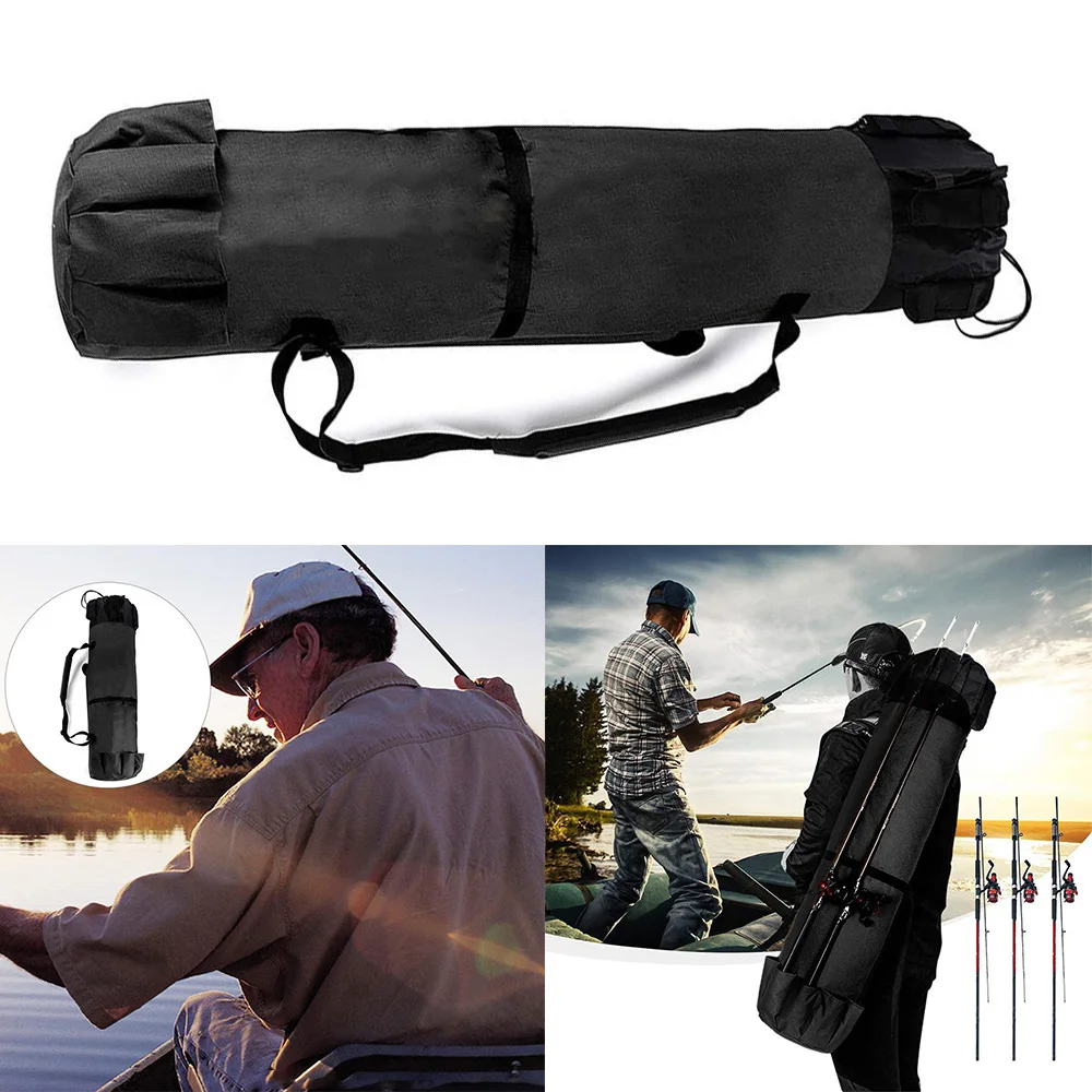 High Quality Fishing Rod Reel Bag Durable Canvas Organizer Large