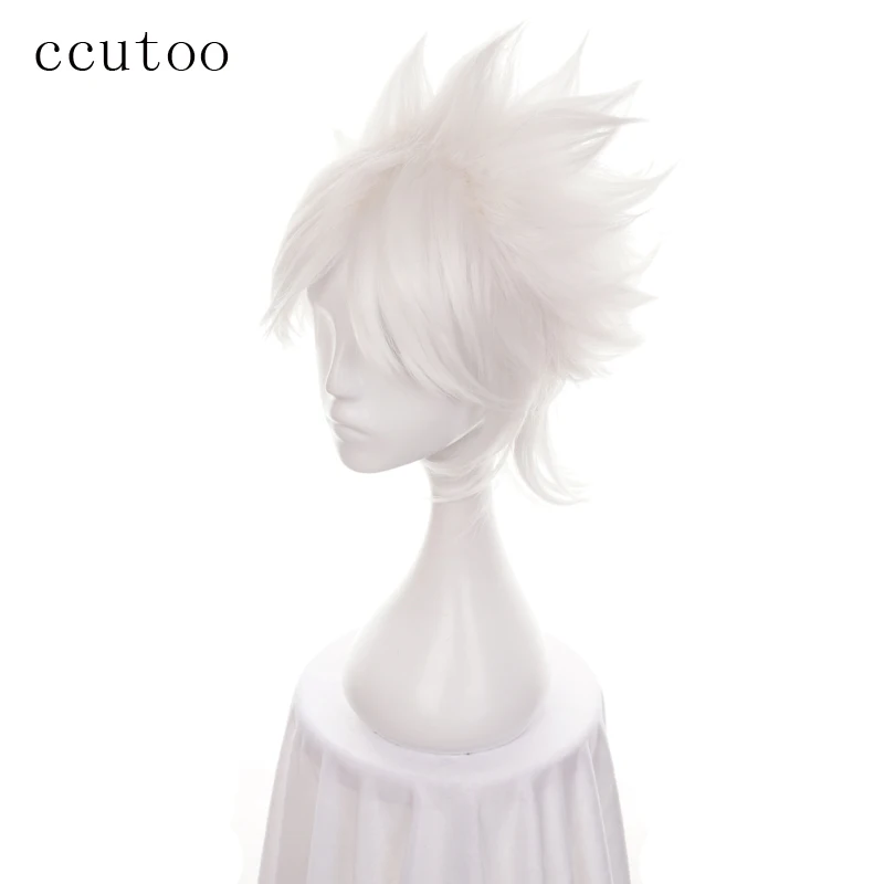 

ccutoo FGO Fate/Apocrypha Amakusa Shirou Tokisada Kotomine Short White Fluffy Layered Synthetic Hair Cosplay Wig Heat Resistance