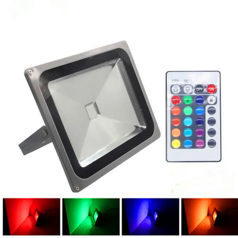 Goede Ultradunne Led Reflector RGB 10 W 20 W 30 W 50 W Led schijnwerper Remote 24key Controller IP65 110 V 220 V Tuin buitenverlichting grijs