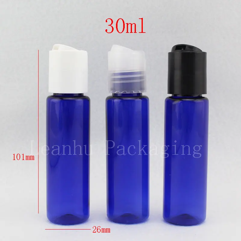 30ml blue small empty cosmetic lotion plastic bottles 1oz sample liquid