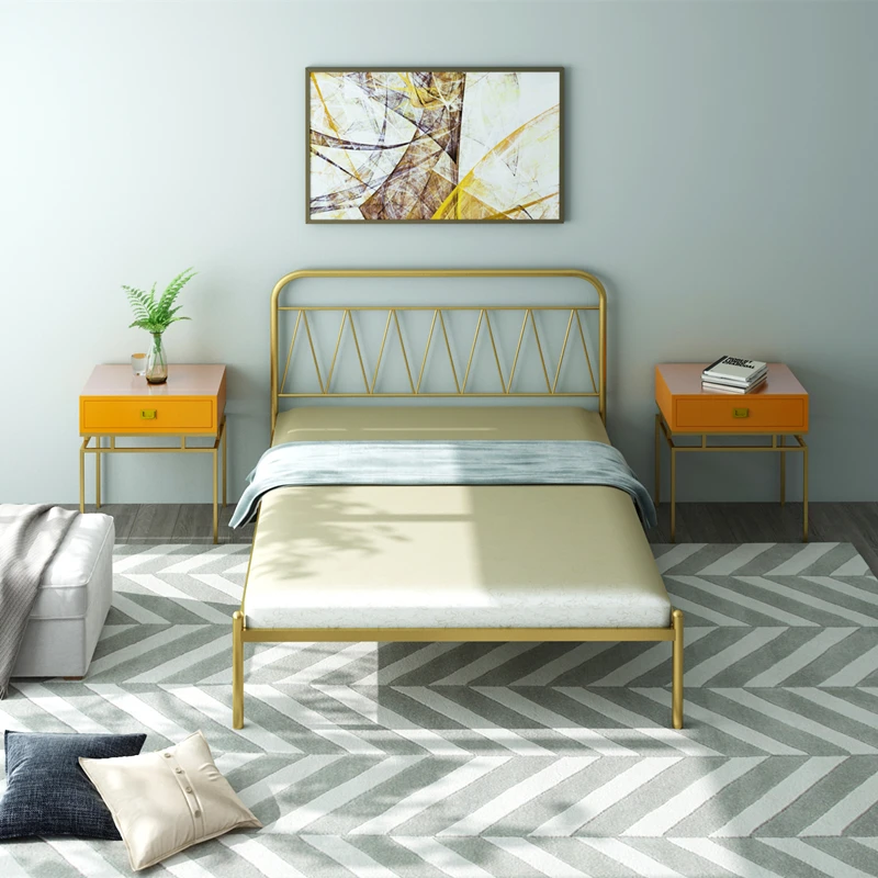Moder iron art sheet person 1.5m iron frame bed double bed 1.8 iron bed princess ins wind steel frame bed Moder iron art sheet person 1.5m iron frame bed double bed 1.8 iron bed princess ins wind steel frame bed
